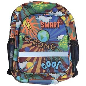 Clever Crazes Kids Backpack Smart Strong Cool Comic Print School Bag w/ Folders